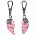 Best Friends Pink Dog Collar Charms with Crystal Hearts