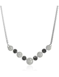 Sterling Silver Black and White Diamond Pendant Necklace (1/2Cttw, I-J Color, I2-I3 Clarity), 18"