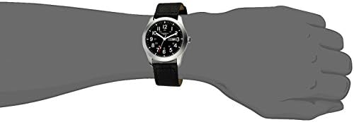 Uniprod Men's Quartz Stainless Steel Date/Week Display Waterproof Military Watch Nylon Black Canvas Band