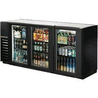 True Compact Three Section Glass Door Back Bar Cooler