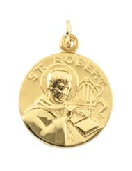 CleverEves 14K Yellow Gold 18.00 mm Saint Robert Medal