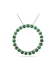 2.95 Carat Emerald Circle Pendant in Sterling Silver