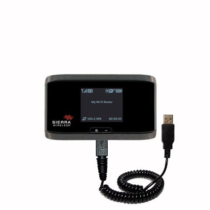 Coiled USB Cable for the Sierra Wireless Aircard 753S / 754S with Power Hot Sync and Charge capabilities - uses Gomadic TipExchange Technology