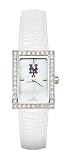 New York Mets Ladies Allure Watch White Leather Strap