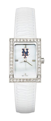 MLB New York Mets Ladies Allure Watch White Leather Strap
