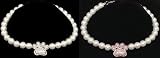 Pearl Necklace with Pink Jeweled Paw By Mudpie