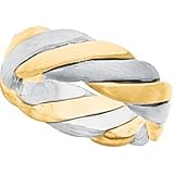 14K Two Tone Gold Bridal Hand Woven Band