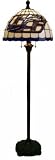 Traditions Artglass GSU520 2 Light Georgia Southern Collegiate Tiffany Floor Lamp - Antique Golden Sa