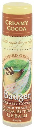 Badger Creamy Cocoa Butter Lip Balm Stick .25 oz (7 g)