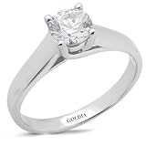 1.00 Ct. Trellis Style Solitaire Diamond Engagement Ring and Matching Band
