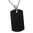 Engravable Black Stainless Steel Dog Tag with 22 Inch Bead Chain