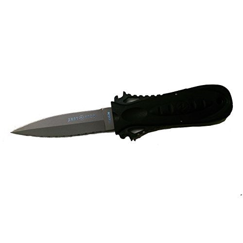 Aqua Lung Squeeze Lock Ti Stiletto Tip Dive Knife Charcoal Bryan P