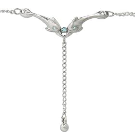 Double Dolphin Back Belly Chain Silver Plated Non-Piercing