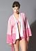 New Rave Kimono Short Robe With Tie Belt (Coral;Small)