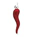 Sterling Silver Red Enamel Italian Horn Pendant title=
