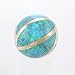 14Kt Gold and Blue Opal Inlaid Round Ball Pendant, #7845 image 2