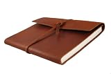Genuine Leather Writer's Notebook - Hand made in the USA, Saddle