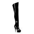 5 3/4 Inch Heel Sexy Black Peep Toe Thigh High Boots Mid Platform