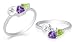 Multicut Amethyst Peridot White Cz Ring Sterling Silver Size 9