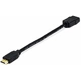 Monoprice 106061 8-Inch 28AWG High Speed HDMI with Ethernet Male to Female Port Saver, Black (106061)