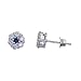 1/2 Ct Blue & White Diamond Cluster Earrings title=
