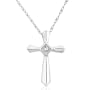 Princess Diamond Cross Pendant set in 14k White Gold (HI/I1)