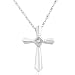 Princess Diamond Cross Pendant set in 14k White Gold (HI/I1)