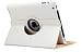 New 360 Degree Rotating Leather Case Smart Cover For Apple iPad 2, Built-in Magnet (White)