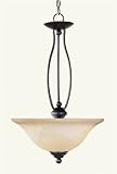 Livex Lighting 4163-07 Bronze Home Basics 2 Light 200W Pendant with Medium Bulb Base and Honey Alabaster Glass from Home Basics Series