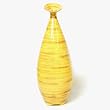 Handmade Ceramic Spun-Bamboo-Style Flower Vase / Table Art In High Gloss Yellow