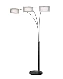 Amarillo Silver Accent Three Light Arc Floor Lamp in Dark Brown