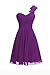 Deardresses Women's One-shoulder Chiffon Short Bridesmaid Prom Dress