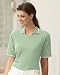 Women's Short Sleeve Jenny Collar Pique Polo, Celery