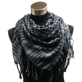 Houndstooth Square Shawl (40"x40"), White Black