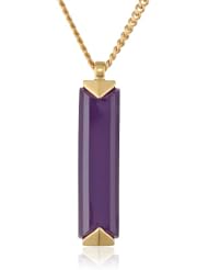 Sam Edelman Rectangle Stone Amethyst Pendant Necklace, 32"