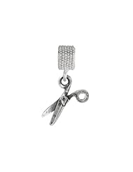 925 Sterling Silver Dangle Scissor Bead, For Chamilia, Pandora, Biagi, Personality, Reflections And More Charm Bracelets