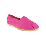 Women's Canvas Slip-Ons Flat Shoes Fuchsia