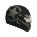 TMS Star Matte Black Dual Visor Full Face Motorcycle Helmet w/ Smoke Sun Shield (Medium)