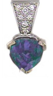 14k Gold Created Alexandrite and Diamond Slide