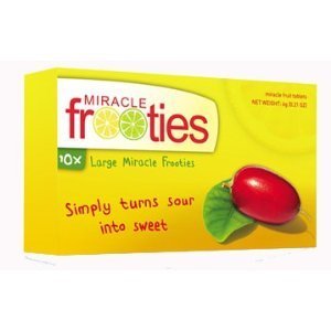 Miracle Berry Fruit Tablets:TEN tablets Yellow Box Miracle Fruit Frooties Miraculin Tablets Large Size Tabs 10 600mg Per Tablet