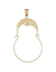 Dazzlers Solid 14k Gold Moon Charm Holder Charm Pendant Available in three colors from jewelsberry (weights: 2.2 grams only)