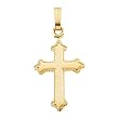 14K Yellow Gold 13 x 9 MM Children's Cross Pendant with Cable Chain - 15"