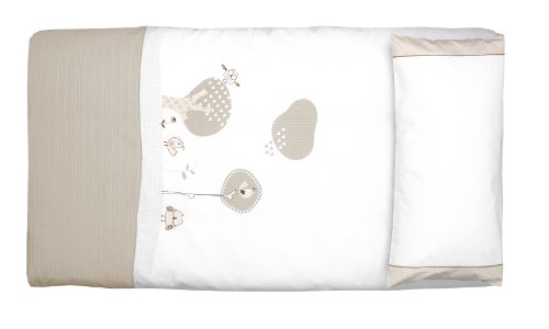 Imagen principal de Petit Praia Max E3885500 - Funda nórdica tríptico 110 x 170 (cuna 70x140), color beige y blanco