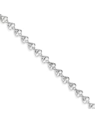 Sterling Silver Rhodium Plated Diamond Bracelet, Best Quality Free Gift Box Satisfaction Guaranteed