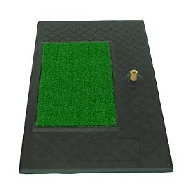 Confidence Golf Chip & Drive Mat - 2 ft Rubber/Turf Area & rubber tee