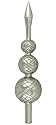 Shiny Silver Detailed Finial Vintage Glass Christmas Tree Topper 13"