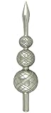 Shiny Silver Detailed Finial Vintage Glass Christmas Tree Topper 13
