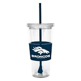 NFL Denver Broncos Lidded Cold Cup with Straw