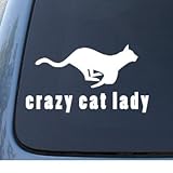 CRAZY CAT LADY - Kitty - Car, Truck, Notebook, Vinyl Decal Sticker #1095 | Vinyl Color: White