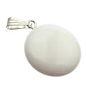 White Jade Coin Pendant (3/4") w/Silver-Plated Bail - 1pc.